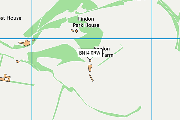 BN14 0RW map - OS VectorMap District (Ordnance Survey)