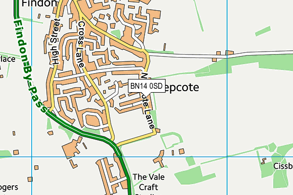 BN14 0SD map - OS VectorMap District (Ordnance Survey) BN14 0SD map - OS VectorMap District (Ordnance Survey)