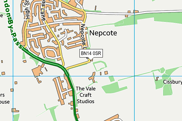 BN14 0SR map - OS VectorMap District (Ordnance Survey) BN14 0SR map - OS VectorMap District (Ordnance Survey)