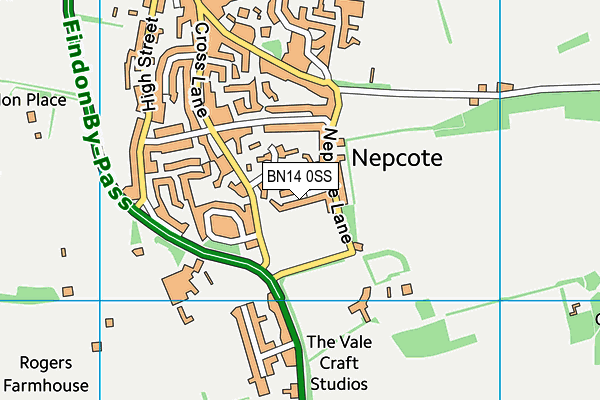 BN14 0SS map - OS VectorMap District (Ordnance Survey) BN14 0SS map - OS VectorMap District (Ordnance Survey)