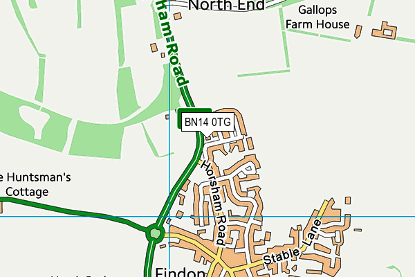 BN14 0TG map - OS VectorMap District (Ordnance Survey) BN14 0TG map - OS VectorMap District (Ordnance Survey)