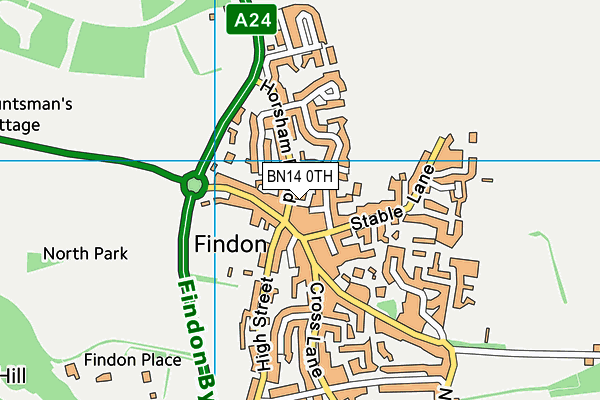 BN14 0TH map - OS VectorMap District (Ordnance Survey) BN14 0TH map - OS VectorMap District (Ordnance Survey)