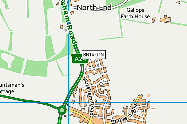 BN14 0TN map - OS VectorMap District (Ordnance Survey) BN14 0TN map - OS VectorMap District (Ordnance Survey)
