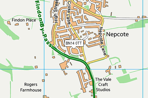 BN14 0TT map - OS VectorMap District (Ordnance Survey) BN14 0TT map - OS VectorMap District (Ordnance Survey)