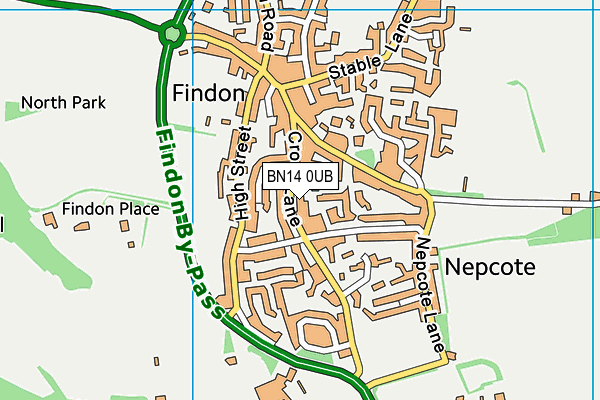 BN14 0UB map - OS VectorMap District (Ordnance Survey) BN14 0UB map - OS VectorMap District (Ordnance Survey)