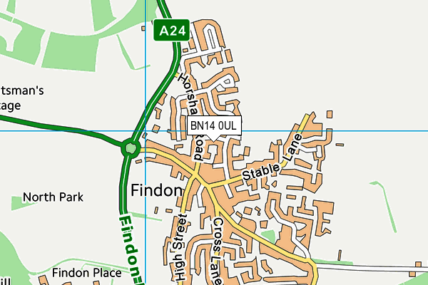 BN14 0UL map - OS VectorMap District (Ordnance Survey) BN14 0UL map - OS VectorMap District (Ordnance Survey)