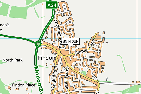 BN14 0UN map - OS VectorMap District (Ordnance Survey) BN14 0UN map - OS VectorMap District (Ordnance Survey)