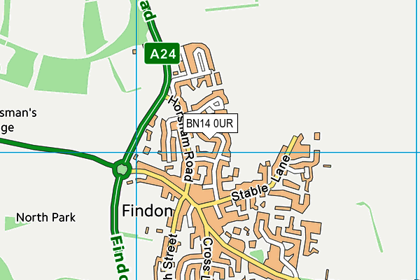 BN14 0UR map - OS VectorMap District (Ordnance Survey) BN14 0UR map - OS VectorMap District (Ordnance Survey)