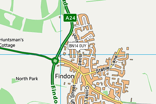 BN14 0UY map - OS VectorMap District (Ordnance Survey) BN14 0UY map - OS VectorMap District (Ordnance Survey)