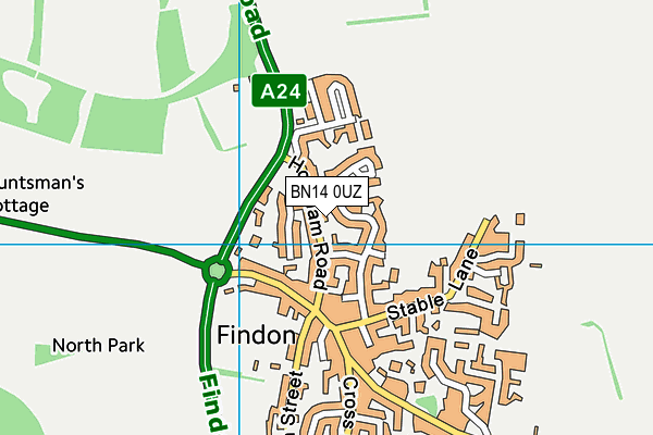 BN14 0UZ map - OS VectorMap District (Ordnance Survey) BN14 0UZ map - OS VectorMap District (Ordnance Survey)