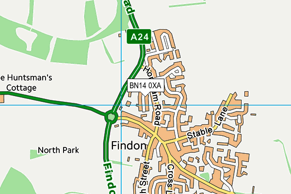 BN14 0XA map - OS VectorMap District (Ordnance Survey) BN14 0XA map - OS VectorMap District (Ordnance Survey)