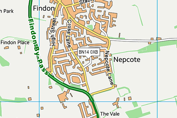 BN14 0XB map - OS VectorMap District (Ordnance Survey) BN14 0XB map - OS VectorMap District (Ordnance Survey)