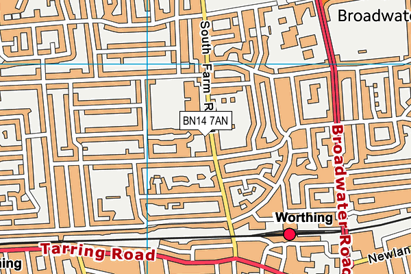 BN14 7AN map - OS VectorMap District (Ordnance Survey) BN14 7AN map - OS VectorMap District (Ordnance Survey)