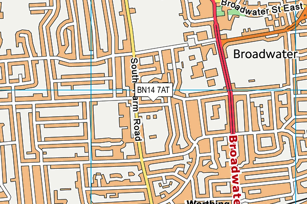 BN14 7AT map - OS VectorMap District (Ordnance Survey) BN14 7AT map - OS VectorMap District (Ordnance Survey)