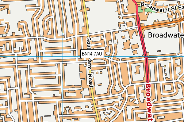 BN14 7AU map - OS VectorMap District (Ordnance Survey) BN14 7AU map - OS VectorMap District (Ordnance Survey)