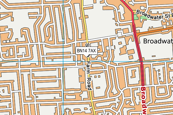 BN14 7AX map - OS VectorMap District (Ordnance Survey) BN14 7AX map - OS VectorMap District (Ordnance Survey)