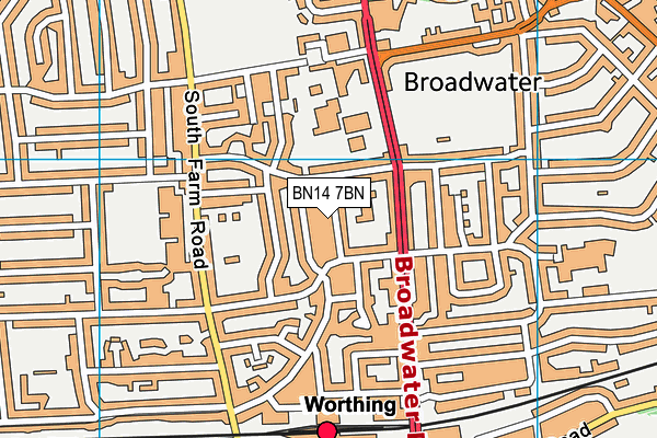 BN14 7BN map - OS VectorMap District (Ordnance Survey) BN14 7BN map - OS VectorMap District (Ordnance Survey)