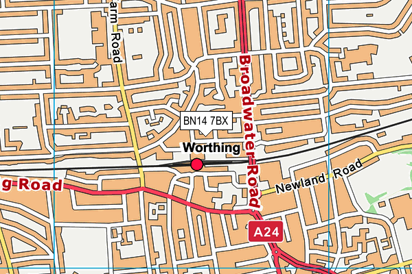 BN14 7BX map - OS VectorMap District (Ordnance Survey) BN14 7BX map - OS VectorMap District (Ordnance Survey)