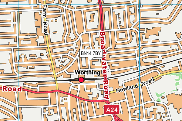 BN14 7BY map - OS VectorMap District (Ordnance Survey) BN14 7BY map - OS VectorMap District (Ordnance Survey)