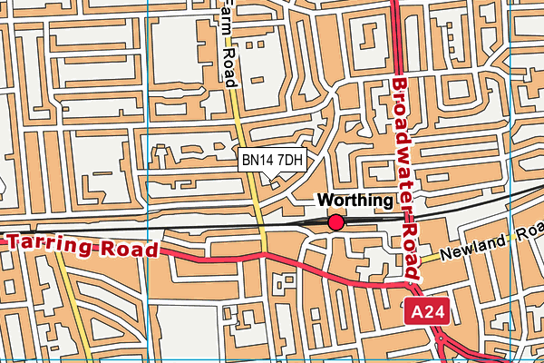 BN14 7DH map - OS VectorMap District (Ordnance Survey) BN14 7DH map - OS VectorMap District (Ordnance Survey)