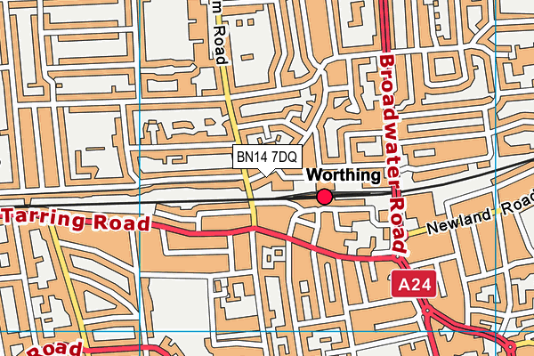 BN14 7DQ map - OS VectorMap District (Ordnance Survey) BN14 7DQ map - OS VectorMap District (Ordnance Survey)