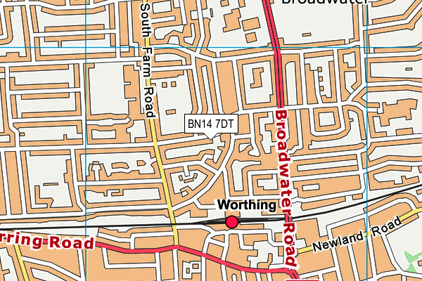 BN14 7DT map - OS VectorMap District (Ordnance Survey) BN14 7DT map - OS VectorMap District (Ordnance Survey)