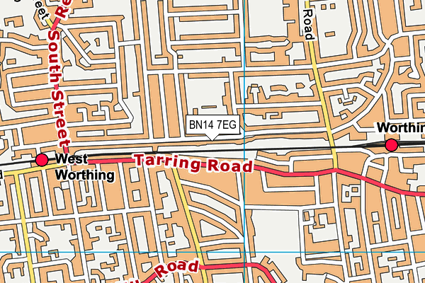 BN14 7EG map - OS VectorMap District (Ordnance Survey) BN14 7EG map - OS VectorMap District (Ordnance Survey)