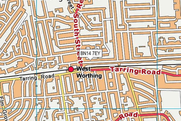 BN14 7EY map - OS VectorMap District (Ordnance Survey) BN14 7EY map - OS VectorMap District (Ordnance Survey)