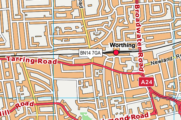 BN14 7GA map - OS VectorMap District (Ordnance Survey) BN14 7GA map - OS VectorMap District (Ordnance Survey)