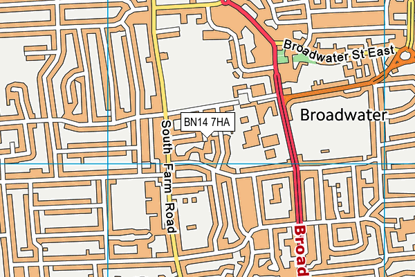 BN14 7HA map - OS VectorMap District (Ordnance Survey) BN14 7HA map - OS VectorMap District (Ordnance Survey)