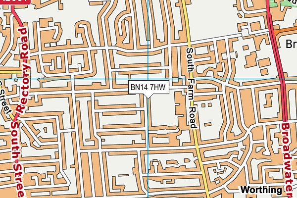 BN14 7HW map - OS VectorMap District (Ordnance Survey) BN14 7HW map - OS VectorMap District (Ordnance Survey)