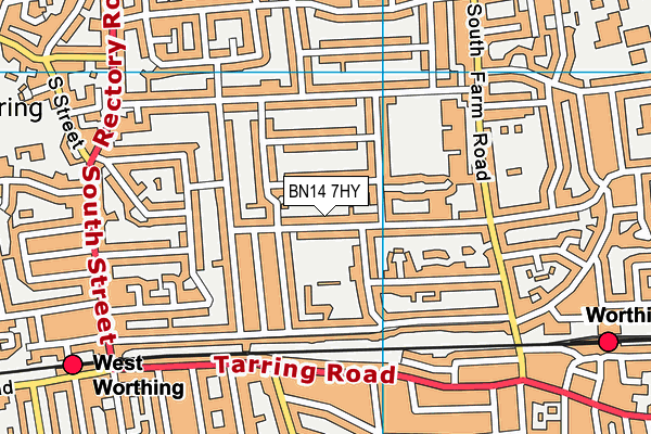 BN14 7HY map - OS VectorMap District (Ordnance Survey) BN14 7HY map - OS VectorMap District (Ordnance Survey)