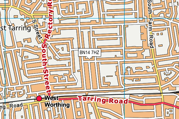 BN14 7HZ map - OS VectorMap District (Ordnance Survey) BN14 7HZ map - OS VectorMap District (Ordnance Survey)