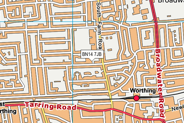BN14 7JB map - OS VectorMap District (Ordnance Survey) BN14 7JB map - OS VectorMap District (Ordnance Survey)