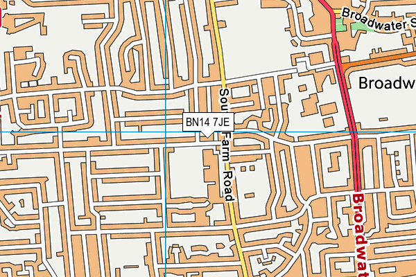 BN14 7JE map - OS VectorMap District (Ordnance Survey) BN14 7JE map - OS VectorMap District (Ordnance Survey)