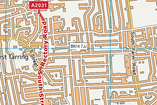 BN14 7JJ map - OS VectorMap District (Ordnance Survey) BN14 7JJ map - OS VectorMap District (Ordnance Survey)