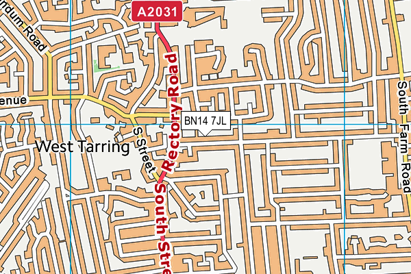 BN14 7JL map - OS VectorMap District (Ordnance Survey) BN14 7JL map - OS VectorMap District (Ordnance Survey)