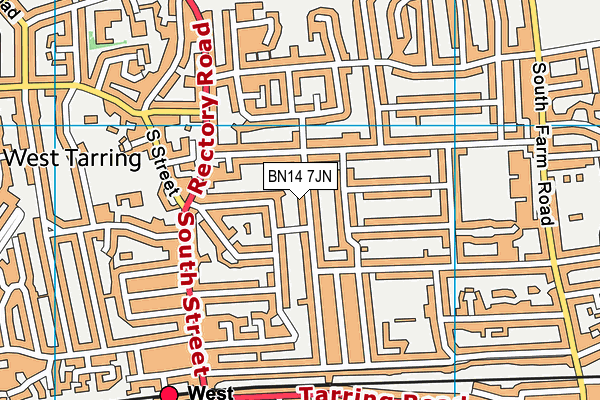 BN14 7JN map - OS VectorMap District (Ordnance Survey) BN14 7JN map - OS VectorMap District (Ordnance Survey)