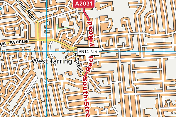 BN14 7JR map - OS VectorMap District (Ordnance Survey) BN14 7JR map - OS VectorMap District (Ordnance Survey)