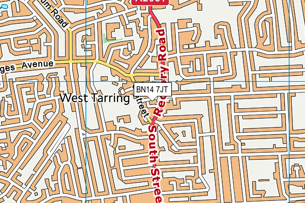 BN14 7JT map - OS VectorMap District (Ordnance Survey) BN14 7JT map - OS VectorMap District (Ordnance Survey)