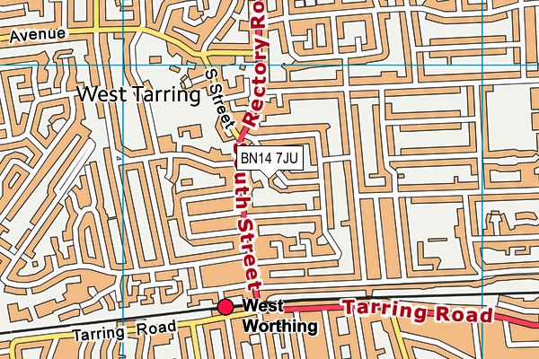 BN14 7JU map - OS VectorMap District (Ordnance Survey) BN14 7JU map - OS VectorMap District (Ordnance Survey)