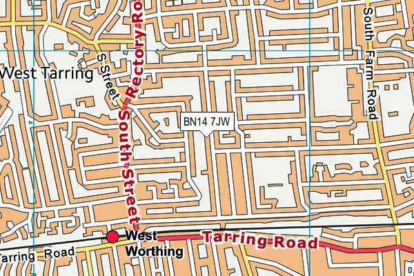 BN14 7JW map - OS VectorMap District (Ordnance Survey) BN14 7JW map - OS VectorMap District (Ordnance Survey)