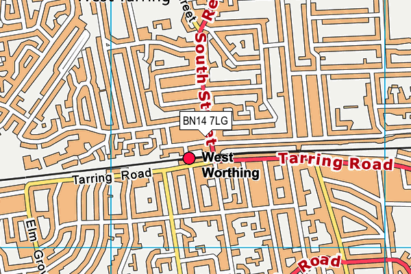 BN14 7LG map - OS VectorMap District (Ordnance Survey) BN14 7LG map - OS VectorMap District (Ordnance Survey)