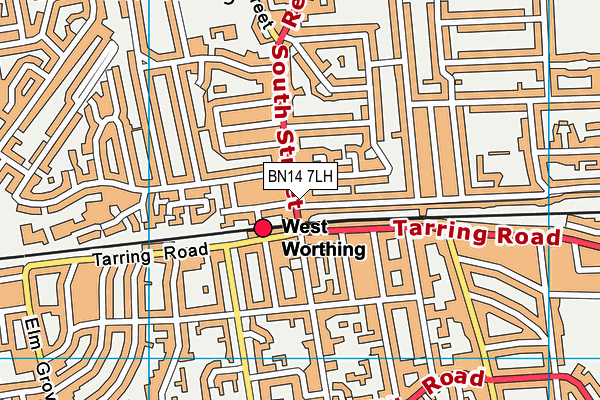 BN14 7LH map - OS VectorMap District (Ordnance Survey) BN14 7LH map - OS VectorMap District (Ordnance Survey)