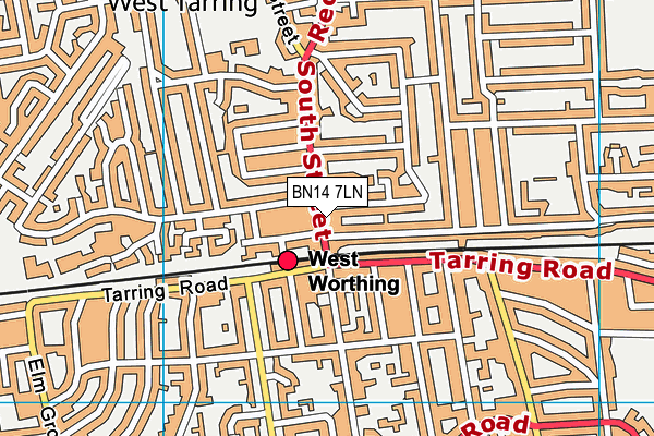 BN14 7LN map - OS VectorMap District (Ordnance Survey) BN14 7LN map - OS VectorMap District (Ordnance Survey)