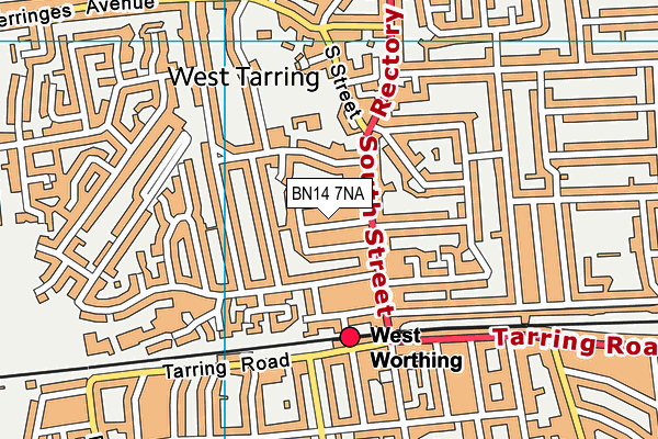 BN14 7NA map - OS VectorMap District (Ordnance Survey) BN14 7NA map - OS VectorMap District (Ordnance Survey)