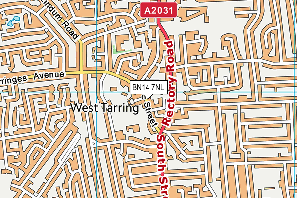 BN14 7NL map - OS VectorMap District (Ordnance Survey) BN14 7NL map - OS VectorMap District (Ordnance Survey)
