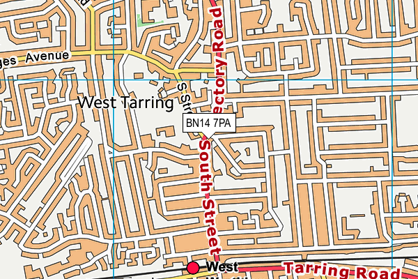 BN14 7PA map - OS VectorMap District (Ordnance Survey) BN14 7PA map - OS VectorMap District (Ordnance Survey)