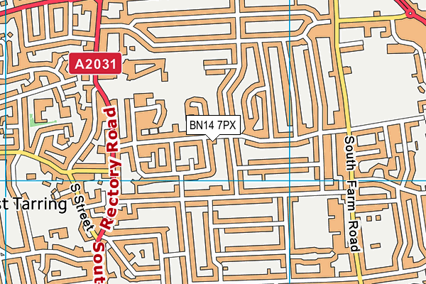 BN14 7PX map - OS VectorMap District (Ordnance Survey) BN14 7PX map - OS VectorMap District (Ordnance Survey)