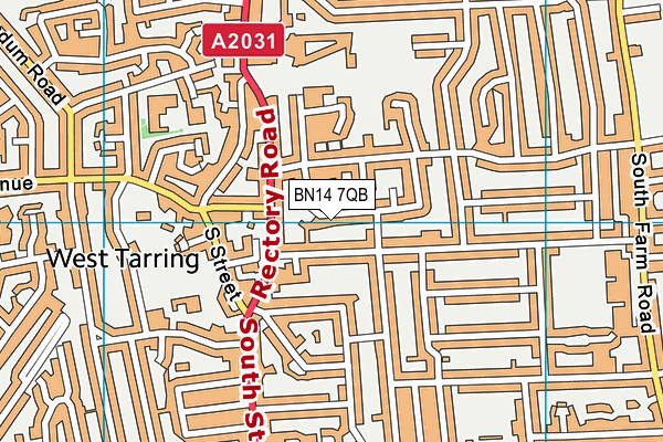 BN14 7QB map - OS VectorMap District (Ordnance Survey) BN14 7QB map - OS VectorMap District (Ordnance Survey)